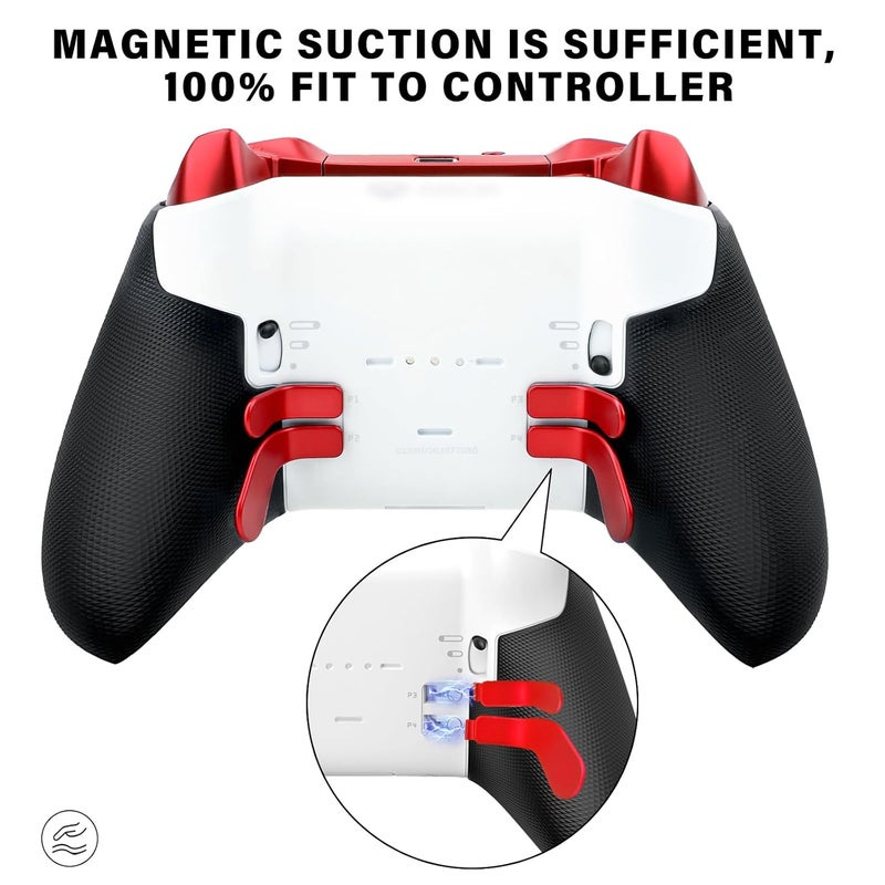 VANPARK Accessories for Xbox One Elite Series 2 Controller(Model 1797), Metal Thumbsticks Paddles Joysticks Replacement Parts Kits Compatible with Xbox Elite Wireless Controller Series 2 Core(Red) - Image 4